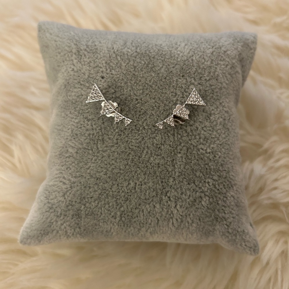 Pair of silver with cubic zirconia ear crawler earrings, from Nordstrom